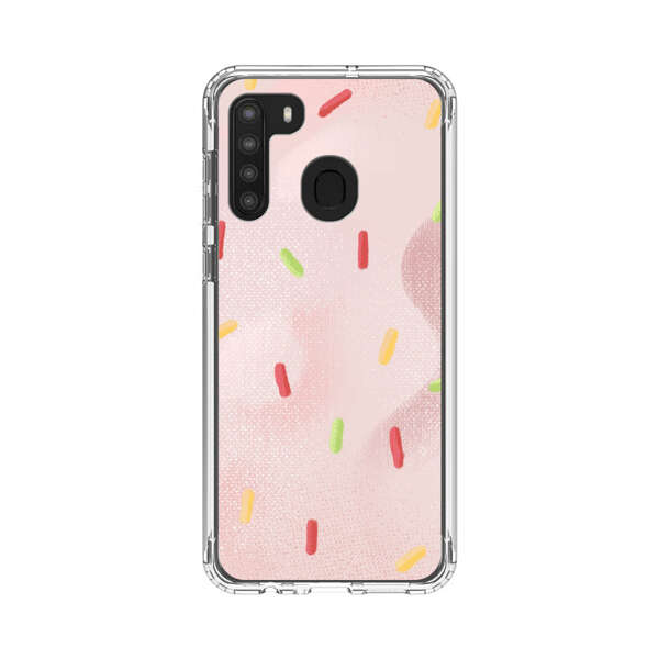 Pastel Pink Sprinkles Pattern Samsung Galaxy A21 Case