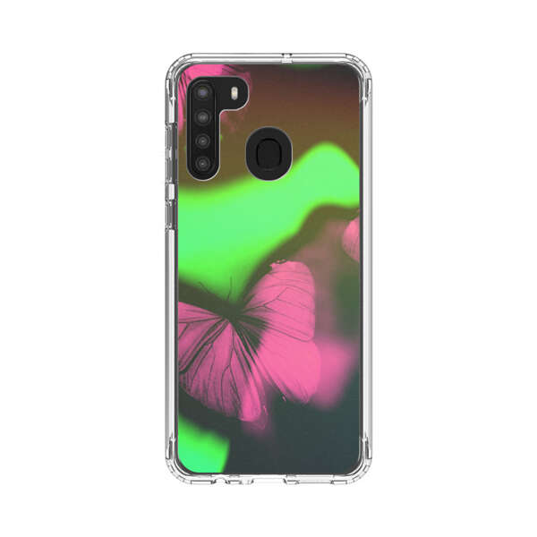 Pink Butterflies Green Background Samsung Galaxy A21 Case
