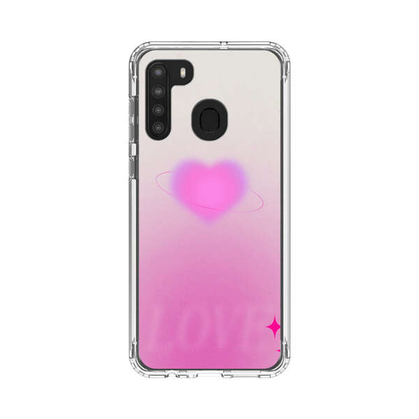 Pink Glowing Heart Love Sparkle Samsung Galaxy A21 Case