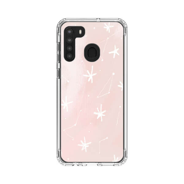 Pink Stars and Constellation Pattern Samsung Galaxy A21 Case
