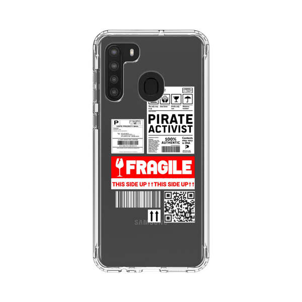 Pirate Activist Fragile Shipping Label Samsung Galaxy A21 Case