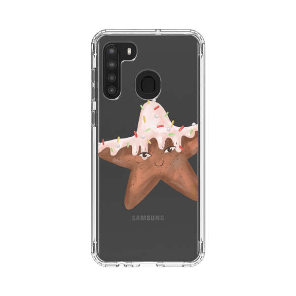Smiling Gingerbread Star Cookie Samsung Galaxy A21 Case