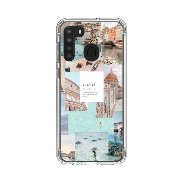 Travel Scenic Collage with Landmarks and Coastline Samsung Galaxy A21 Case