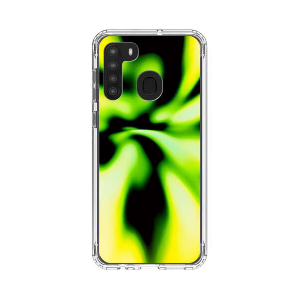 Vibrant Abstract Green and Yellow Swirl Samsung Galaxy A21 Case