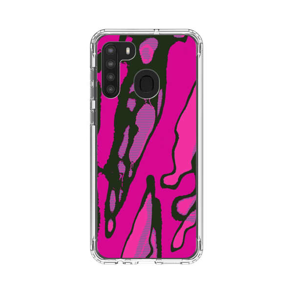 Vibrant Abstract Magenta Black Pattern Samsung Galaxy A21 Case