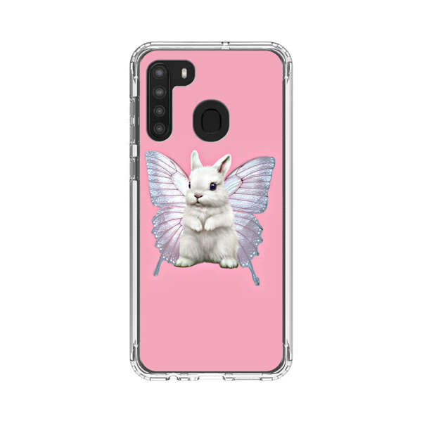 White Bunny with Butterfly Wings Samsung Galaxy A21 Case