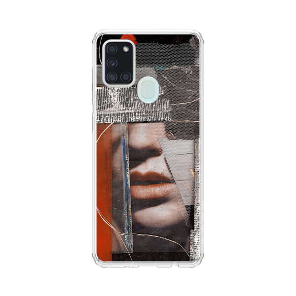 Abstract Collage Close Up Face Samsung Galaxy A21s Case