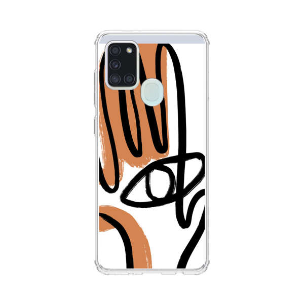 Abstract Minimalist Hand with Eye Samsung Galaxy A21s Case