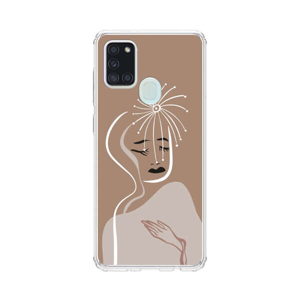 Artistic Abstract Portrait with Serene Face Samsung Galaxy A21s Case