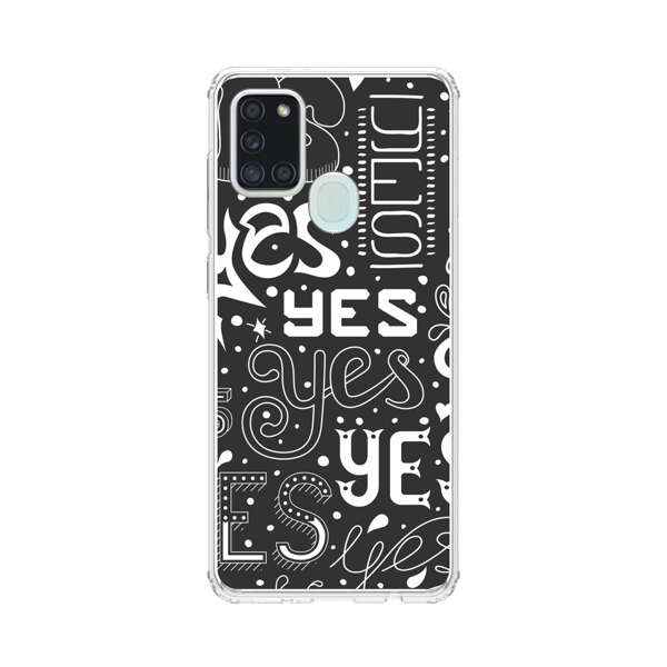 Bold Playful Typography Yes Pattern Samsung Galaxy A21s Case