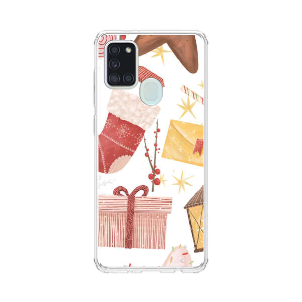 Christmas Festive Pattern with Gingerbread and Gifts Samsung Galaxy A21s Case
