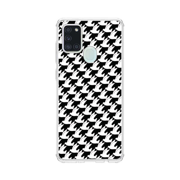 Classic Black and White Houndstooth Pattern Samsung Galaxy A21s Case