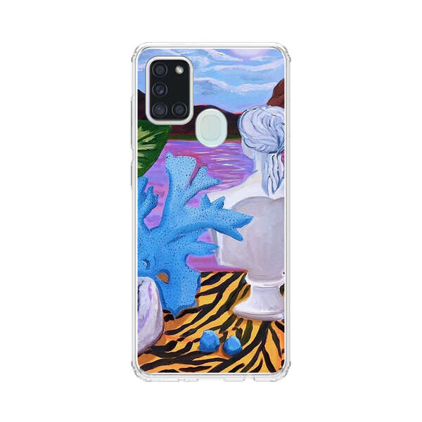 Classical Statues and Tropical Plants by the Ocean Samsung Galaxy A21s Case