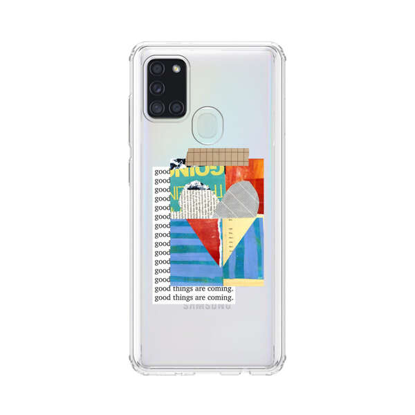 Colorful Abstract Collage with Geometric Shapes Samsung Galaxy A21s Case