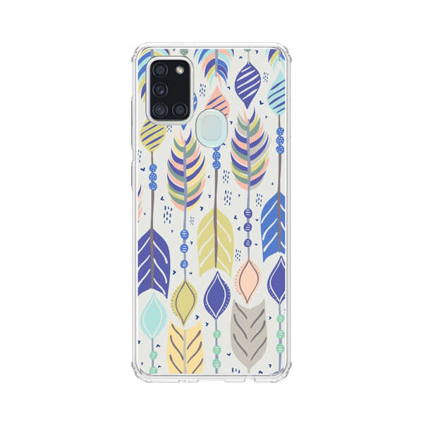 Colorful Feathers Pattern Pastel Samsung Galaxy A21s Case