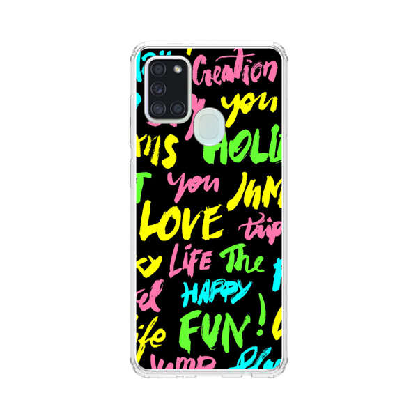 Colorful Positive Motivational Words Pattern Samsung Galaxy A21s Case