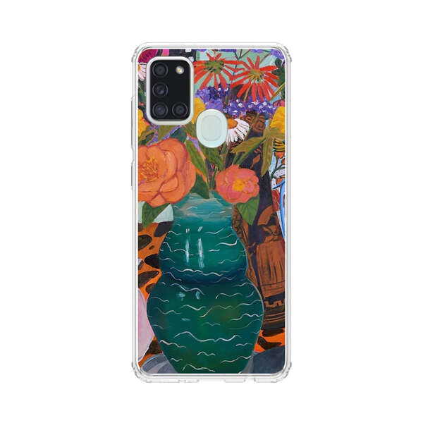 Colorful Still Life with Flower Vases and Shell Samsung Galaxy A21s Case