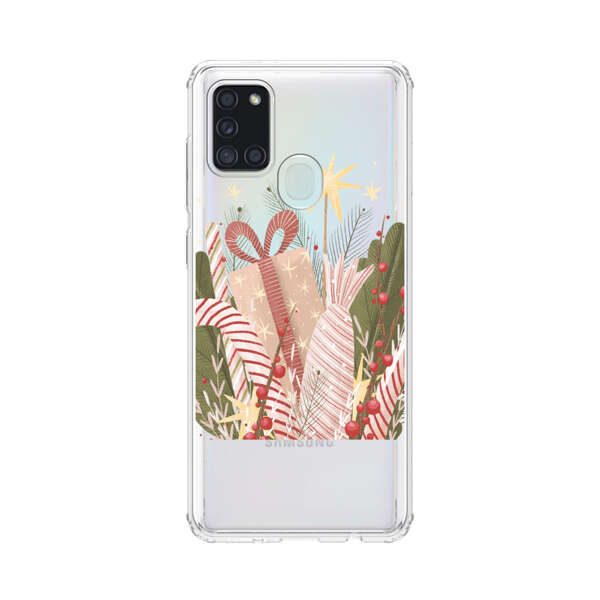 Festive Candy Canes and Holiday Gifts Samsung Galaxy A21s Case