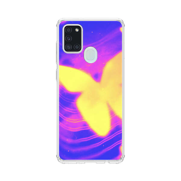 Glowing Purple and Yellow Butterflies Samsung Galaxy A21s Case