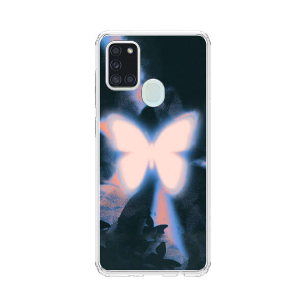 Glowing White Butterfly Samsung Galaxy A21s Case