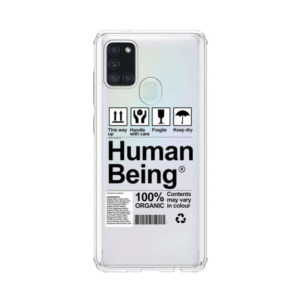Human Being Fragile Label Design Samsung Galaxy A21s Case