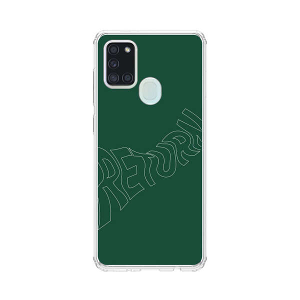 Minimalist Green Wavy Return Text Samsung Galaxy A21s Case