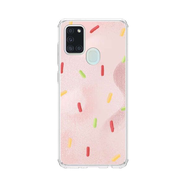 Pastel Pink Sprinkles Pattern Samsung Galaxy A21s Case
