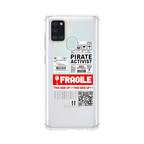 Pirate Activist Fragile Shipping Label Samsung Galaxy A21s Case