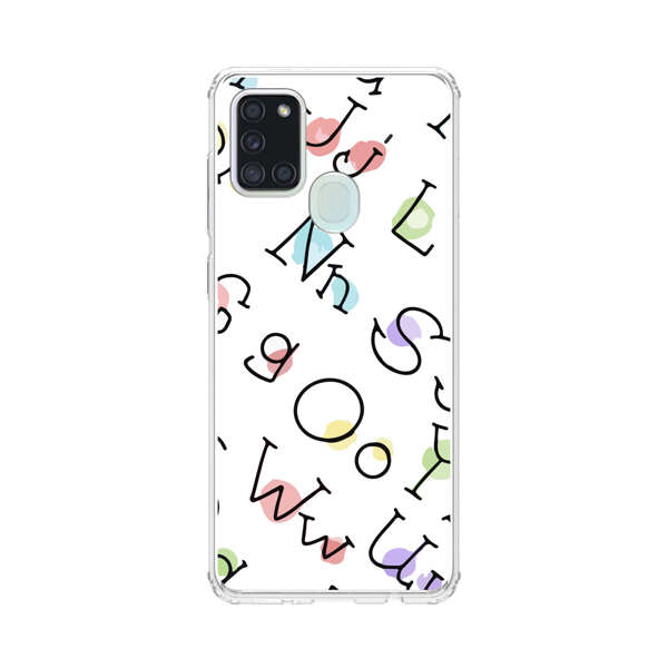 Playful Alphabet Pattern with Colorful Letters Samsung Galaxy A21s Case