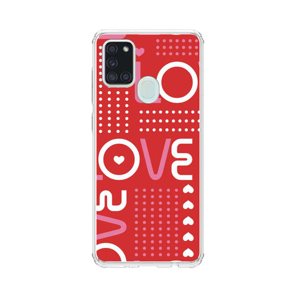 Red Love Typography Pattern Samsung Galaxy A21s Case
