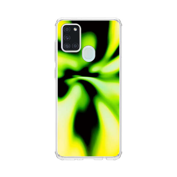 Vibrant Abstract Green and Yellow Swirl Samsung Galaxy A21s Case