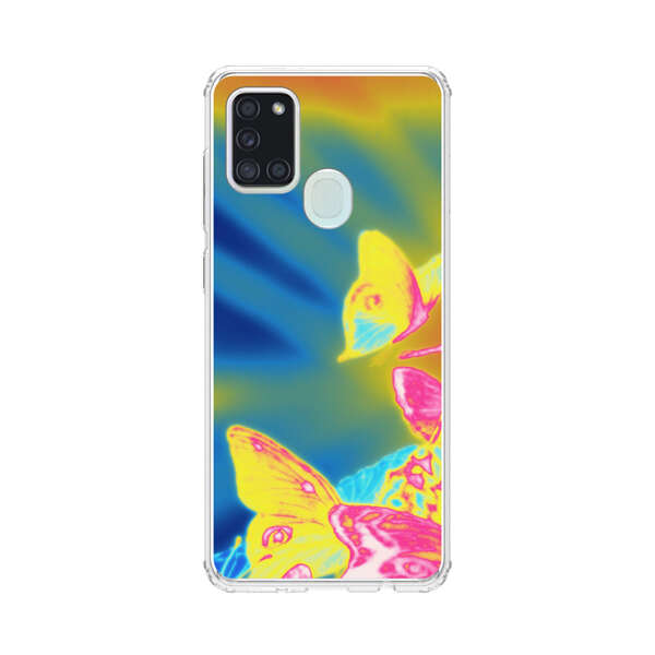 Vibrant Colorful Neon Butterflies Abstract Samsung Galaxy A21s Case
