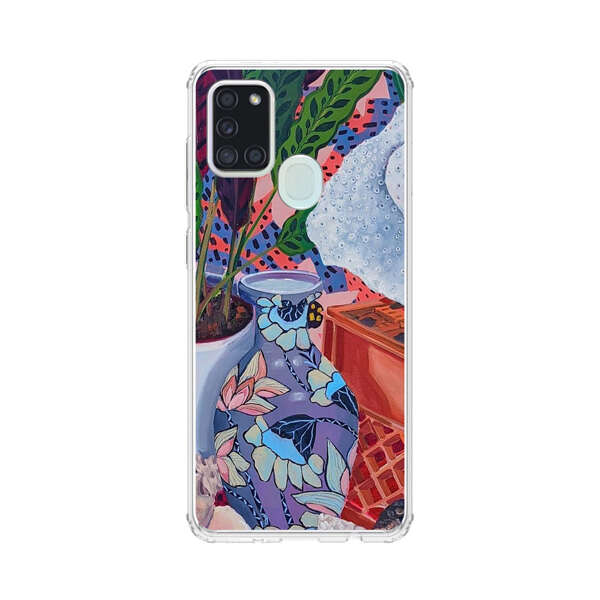 Vibrant Still Life with Plants and Vase Samsung Galaxy A21s Case
