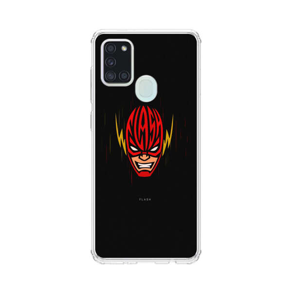 Vibrant Superhero Face with Lightning Bolts Samsung Galaxy A21s Case