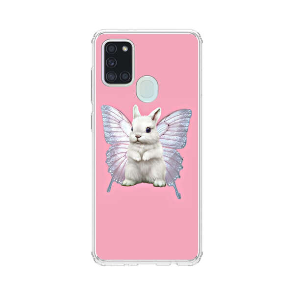 White Bunny with Butterfly Wings Samsung Galaxy A21s Case