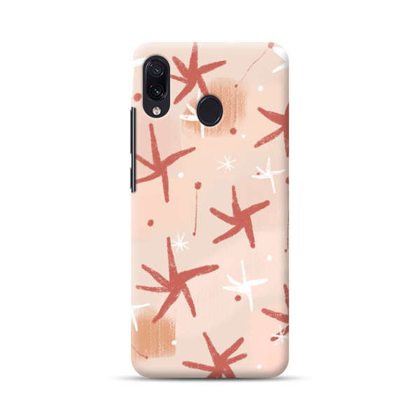 Abstract Star Pattern Red and White on Beige Background Samsung Galaxy A30 Hard Case