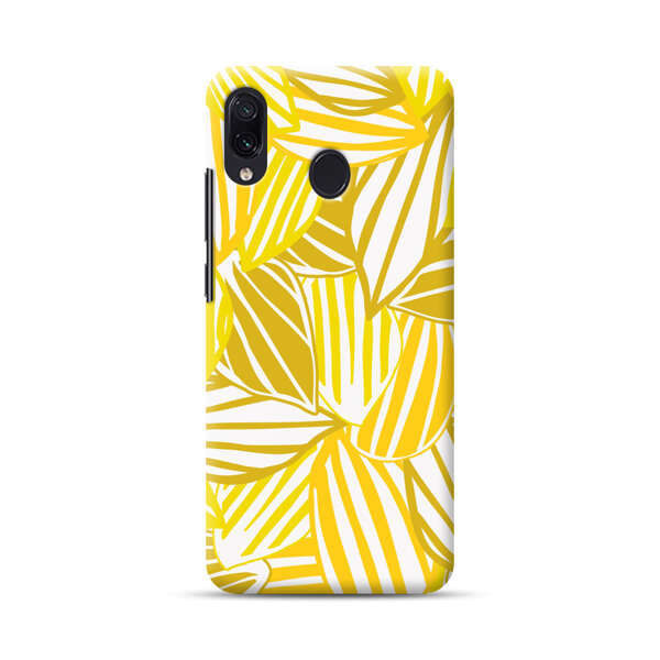 Bright Yellow Striped Tropical Leaves Pattern Samsung Galaxy A30 Hard Case