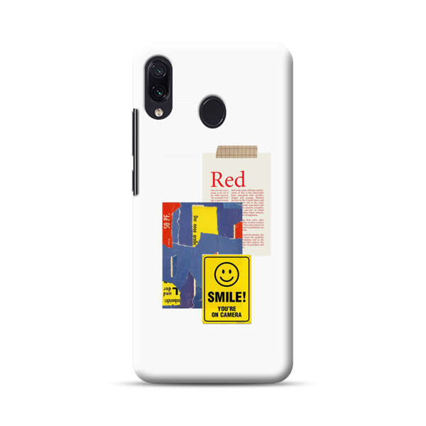 Collage Torn Paper Smiley Face Yellow Sign Samsung Galaxy A30 Hard Case