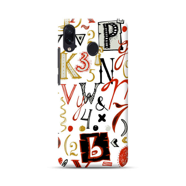 Colorful Hand Drawn Letters and Numbers Pattern Samsung Galaxy A30 Hard Case
