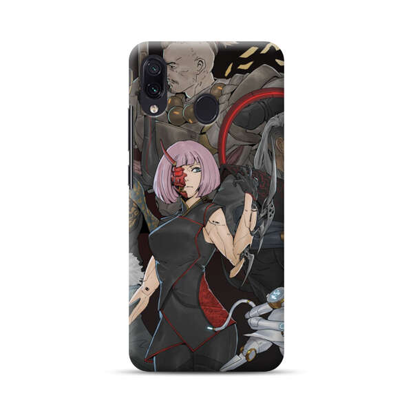 Futuristic Cyberpunk Warriors and Robotic Cat in Dynamic Pose Samsung Galaxy A30 Hard Case