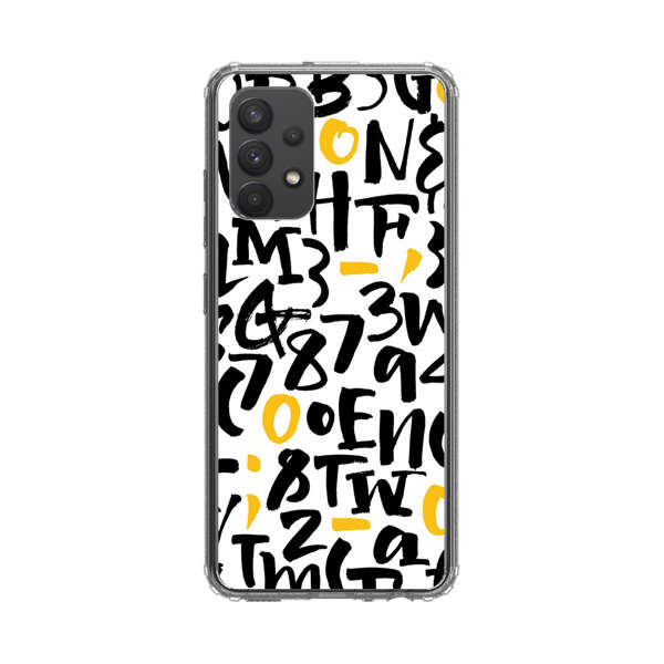 Abstract Typography Letter Number Pattern Samsung Galaxy A32 (4G) Case