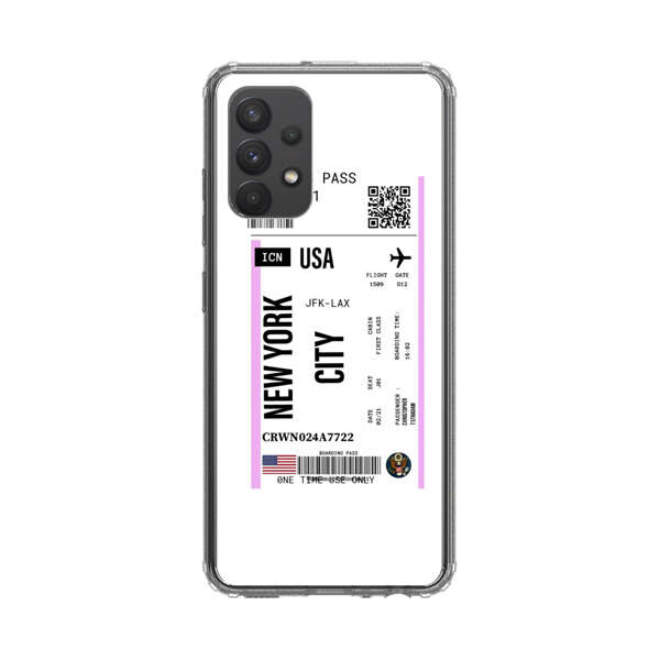 Boarding Pass New York City Flight Ticket Samsung Galaxy A32 (4G) Case