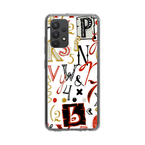 Colorful Hand Drawn Letters and Numbers Pattern Samsung Galaxy A32 (4G) Case