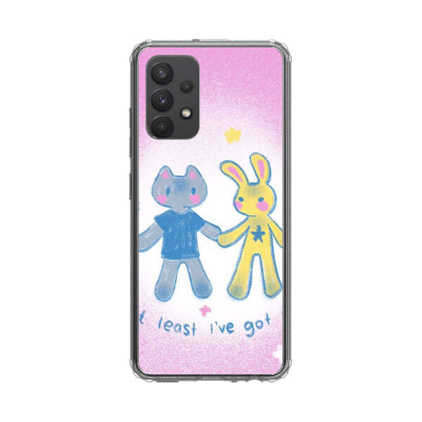Cute Cat and Rabbit Holding Hands Samsung Galaxy A32 (4G) Case