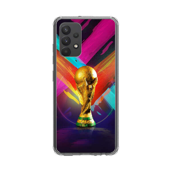 Golden Soccer Trophy with Colorful Abstract Background Samsung Galaxy A32 (4G) Case
