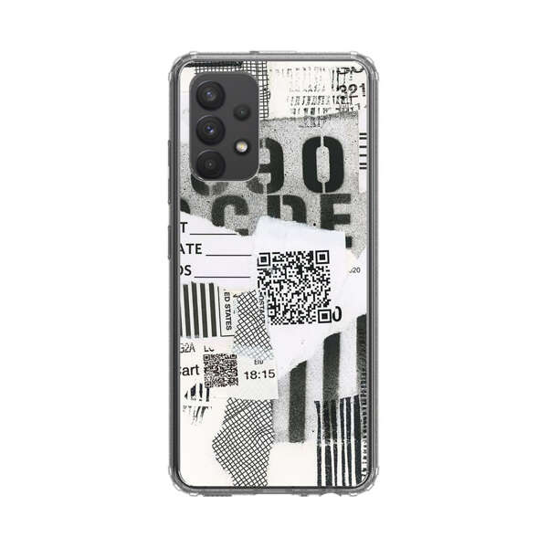 Abstract Collage Torn Paper Barcodes Samsung Galaxy A32 5G Case