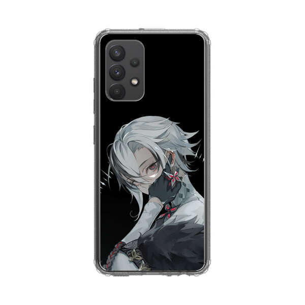 Anime Character with Silver Hair and Dark Feathers Samsung Galaxy A32 5G Case