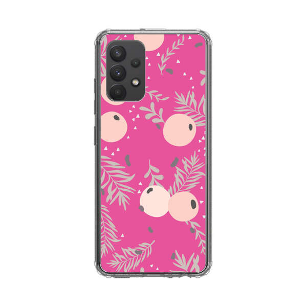 Berries Floral Pattern Pink Background Samsung Galaxy A32 5G Case