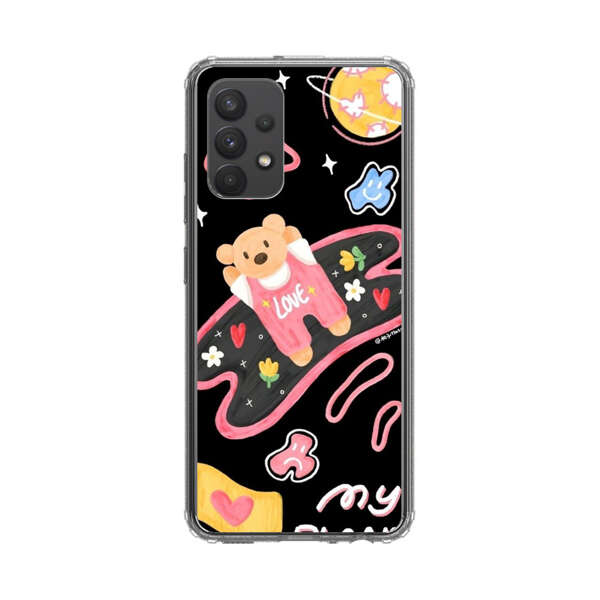 Cute Teddy Bear Love Space Design Samsung Galaxy A32 5G Case