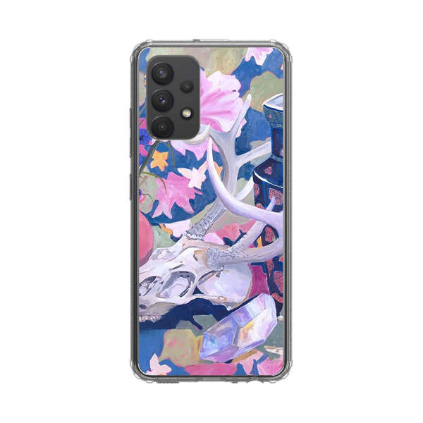 Floral Ornate Vases with Antlers Skull and Crystal Samsung Galaxy A32 5G Case